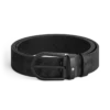 Sort læderbælte, 35 mm