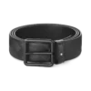 Trykt sort/ensfarvet sort 35 mm vendbart læderbælte